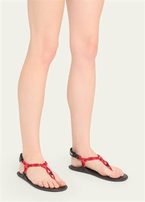 Miu Miu Sporty Rope Thong Slingback Sandals 